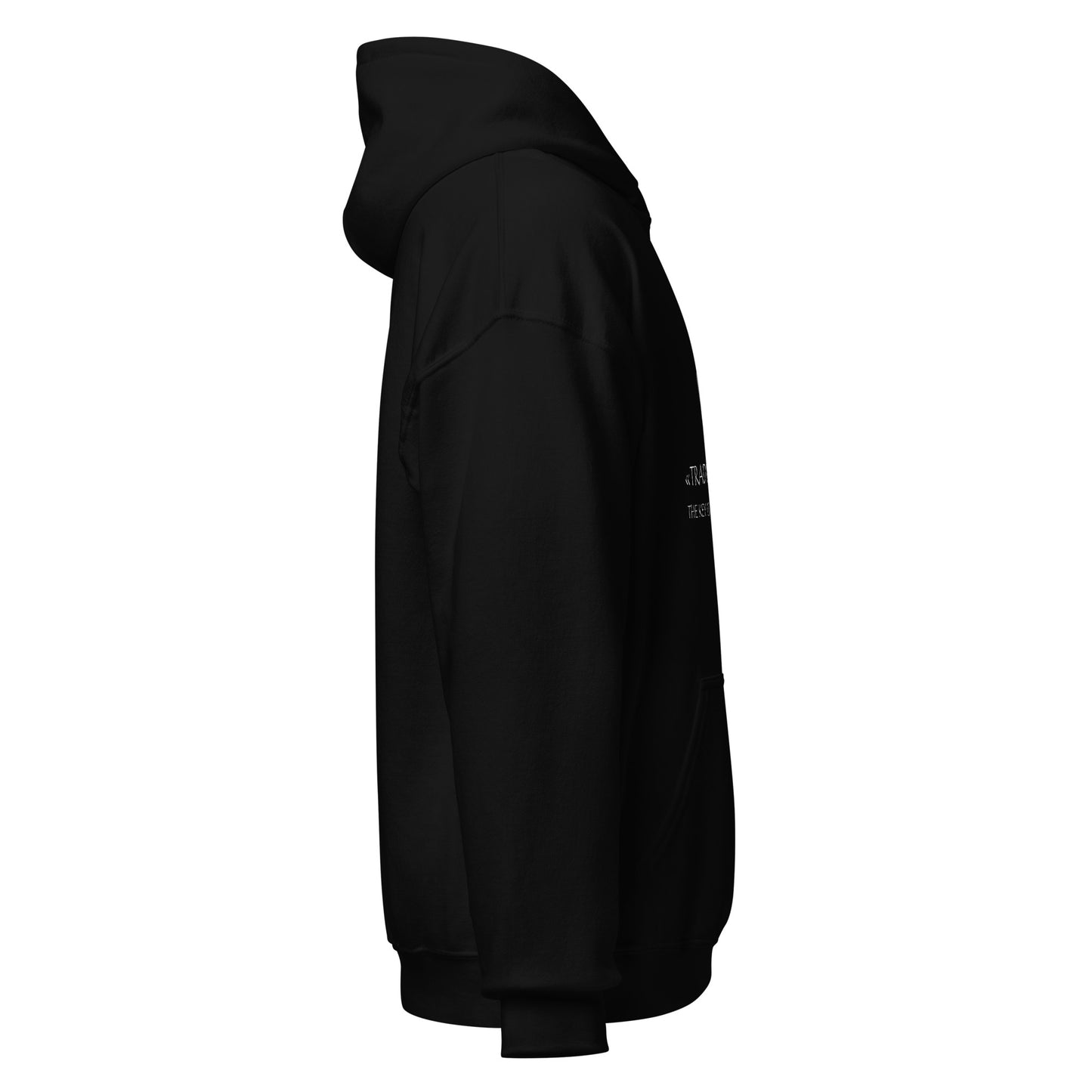 Trading is Like 6 Hoodie – Comfortable and bold hoodie for crypto traders and meme lovers, right side view.