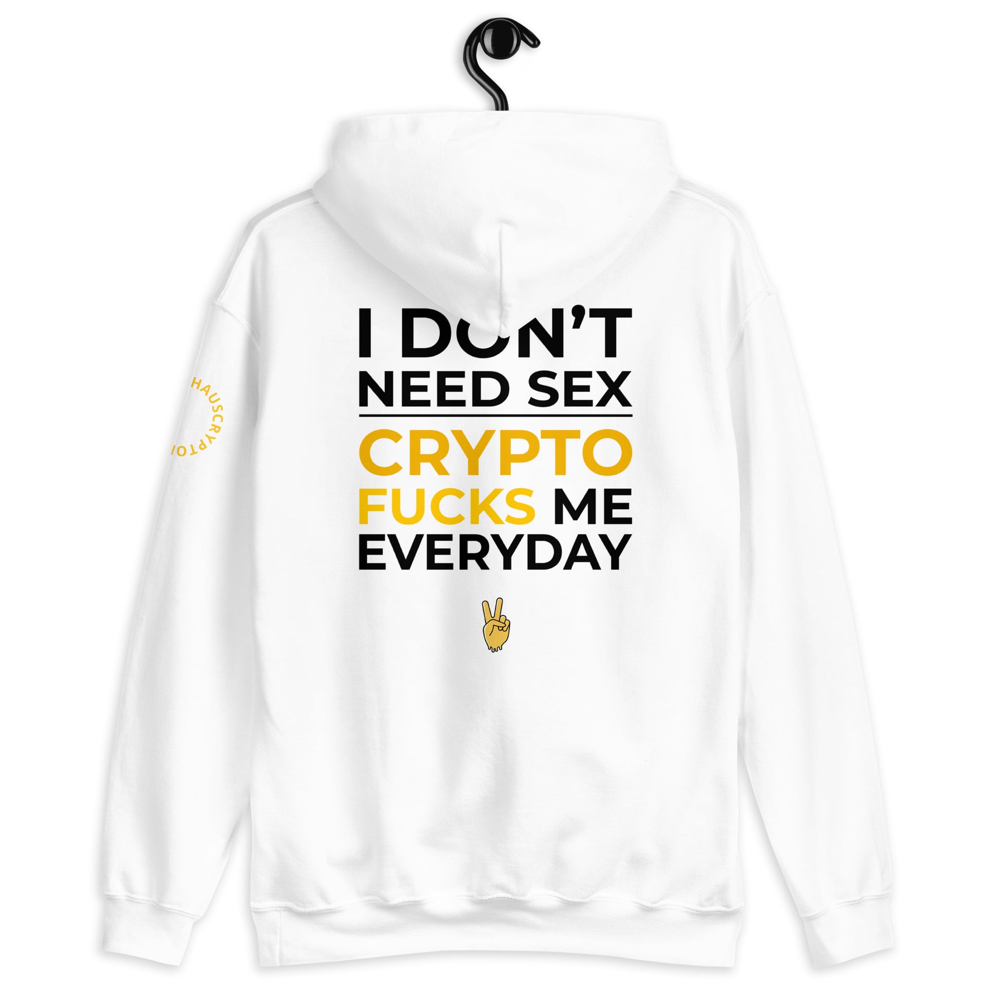 Crypto Fcks Me Everyday Hoodie – Clean and stylish back view of crypto meme streetwear.