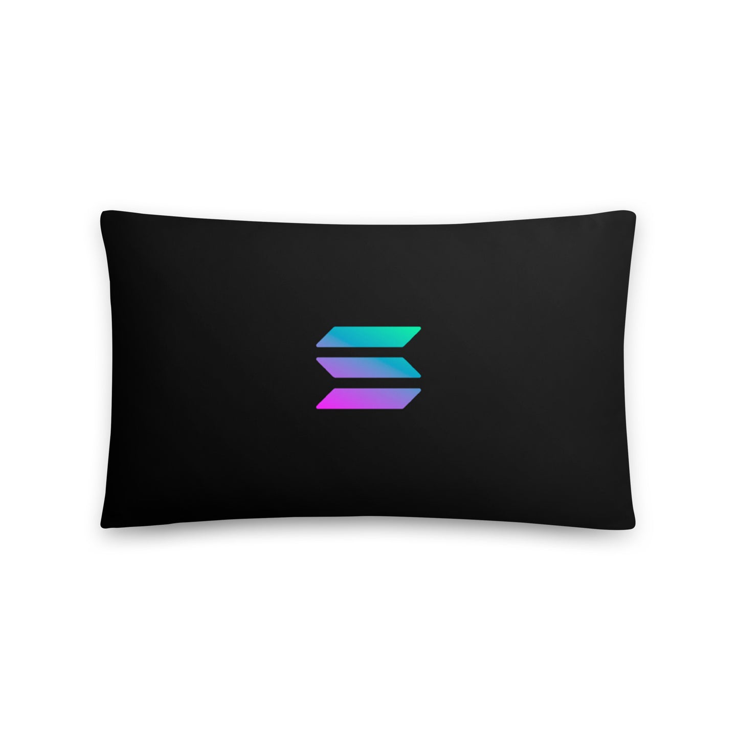 Solana Pillow 20x12– Stylish and comfortable blockchain decor, back view.
