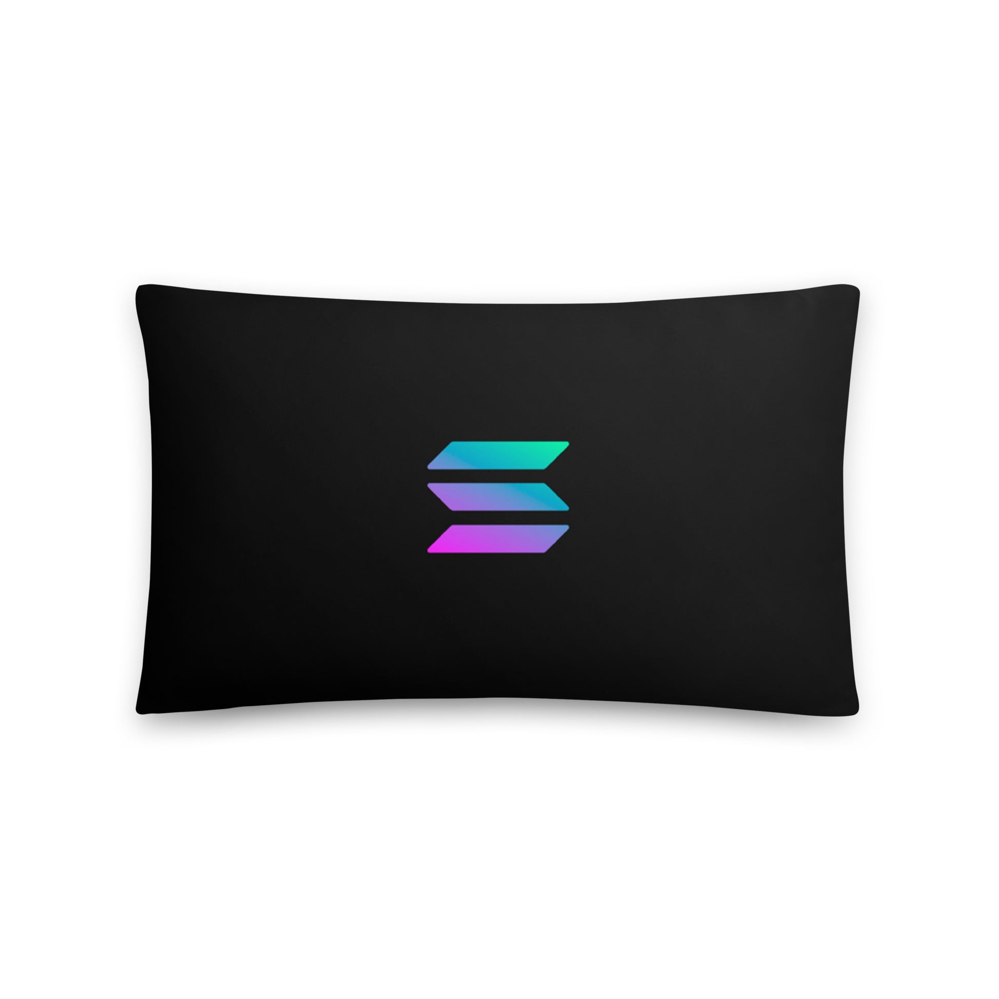 Solana Pillow 20x12– Stylish and comfortable blockchain decor, back view.