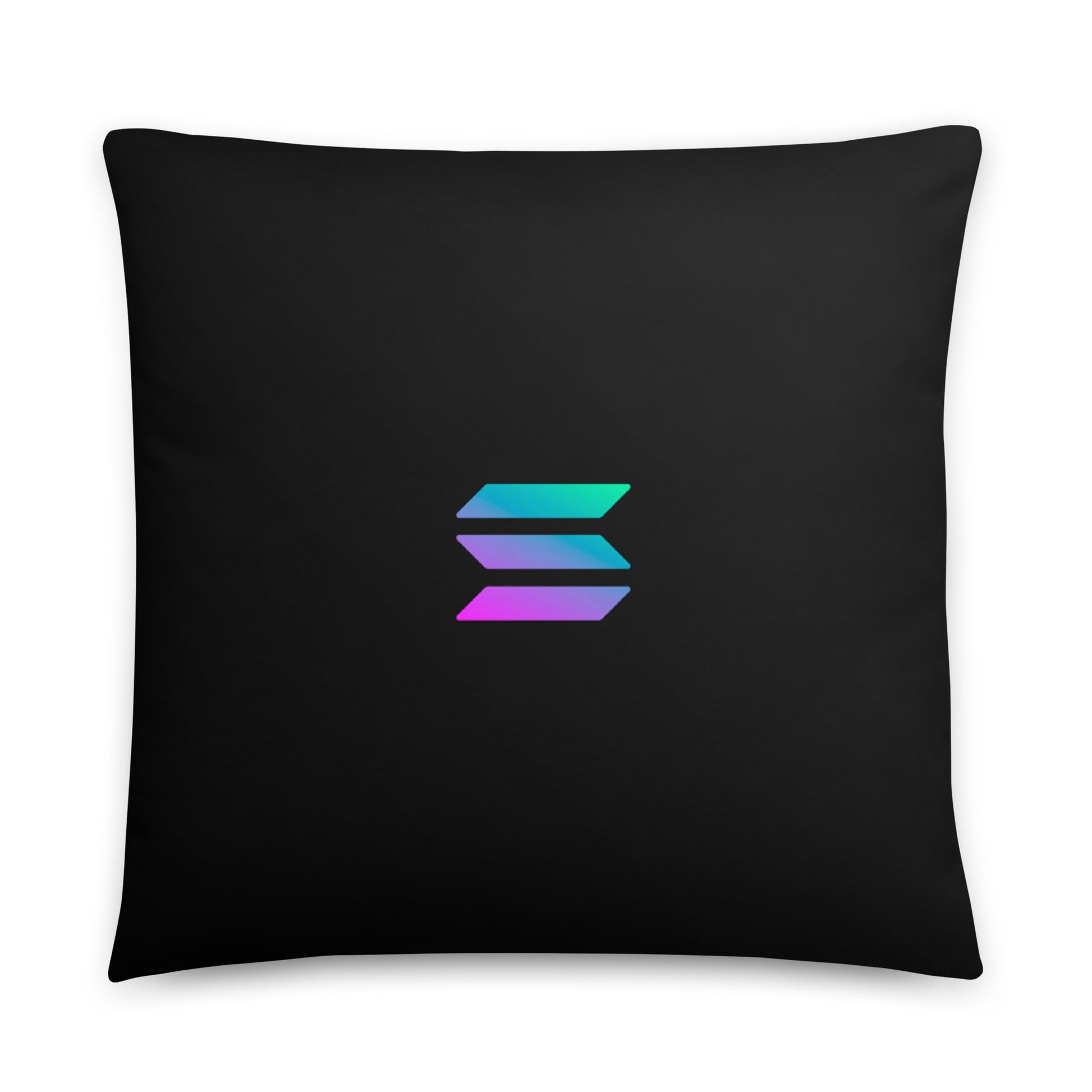Solana Pillow 22x12 – Soft crypto-themed pillow with Solana logo, back view.