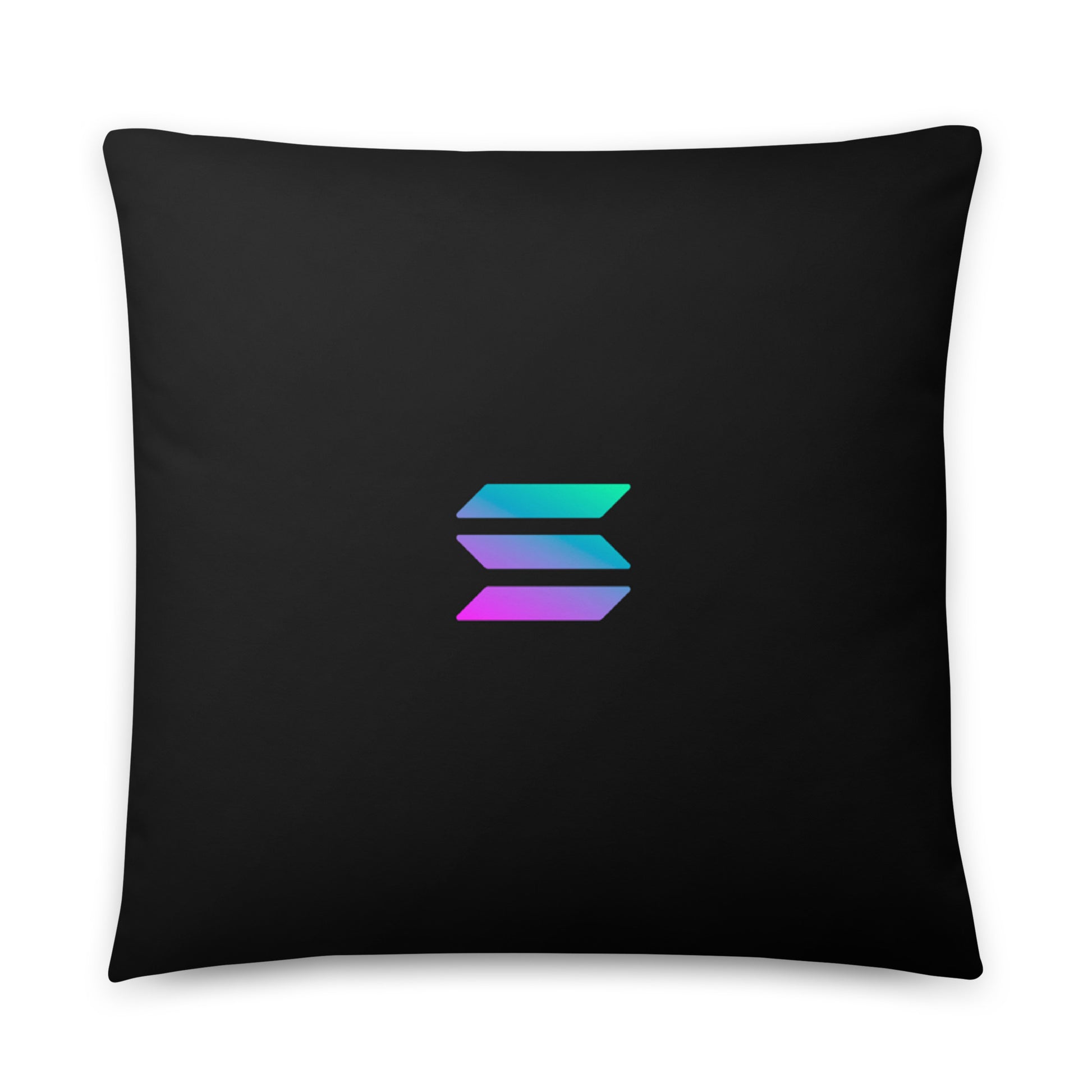Solana Pillow 22x12 – Soft crypto-themed pillow with Solana logo, front view.